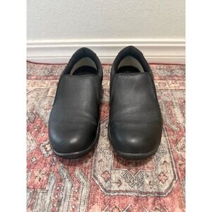 Kuru Kivi Black Leather Slip On Loafers Womens 8.5 Wide Orthopedic Comfort Shoes